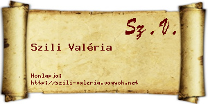 Szili Valéria névjegykártya