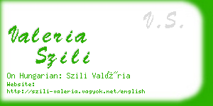 valeria szili business card